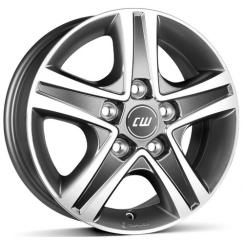 Alu kola BORBET CWD antracit - leštěné čelo 6x15" 5x118 ET68 71,1