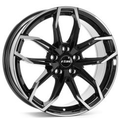 Alu kola RIAL LUCCA černé - leštěné čelo 6,5x16" 5x108 ET50 63,4