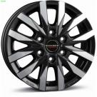 Alu kola BORBET CW6 černý - leštěné čelo 6,5x16