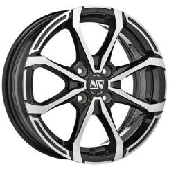 Alu kola MSW x4 černá-leštěné čelo 5,5x14" 4x108 ET24 65,1