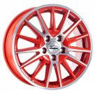 Alu kola CMS C23 diamond red gloss - červené, leštěné čelo 6x15