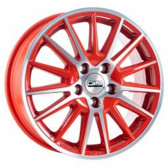 Alu kola CMS C23 diamond red gloss - červené, leštěné čelo 6,5x16" 5x114,3 ET40 66,1